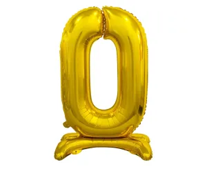 Balónik fóliový číslica zlatá na podstavci, 74 cm – 0