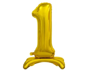 Balónik fóliový číslica zlatá na podstavci, 74 cm – 1