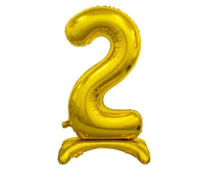 Balónik fóliový číslica zlatá na podstavci, 74 cm – 2