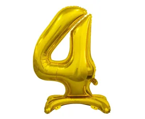 Balón fóliový číslice zlaté  na podstavci , 74 cm – 4