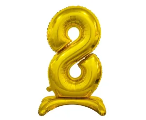 Balónik fóliový číslica zlatá na podstavci, 74 cm – 8