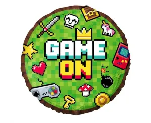 Balónik fóliový game on – pixel – minecraft – 45 cm