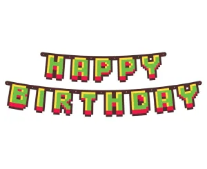 Girlanda - Všetko najlepšie k narodeninám - Minecraft - 160cm - GoDan