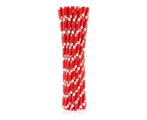 Godan Papierové slamky - červené s bielými bodkami