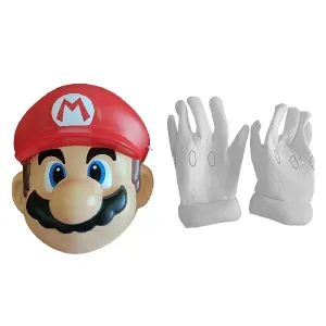 Doplnky ku kostýmu Super Mario, maska a rukavice detské