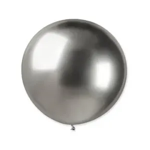 Balóniky chrómované 5 ks strieborné lesklé – Silvester – 80 cm