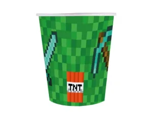 Papierové poháre Minecraft party - 250 ml - 6ks - GoDan