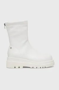Členkové topánky GOE dámske, biela farba, na platforme, jemne zateplené #257400