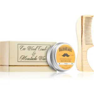 Golden Beards Eco Wood Comb 7.5cm + Moustache Wax sada (na bradu)