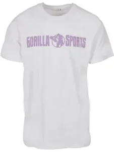 Gorilla Sports Športové tričko s potlačou, bielo/fialová, L