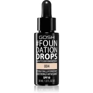 Gosh Foundation Drops ľahký make-up vo forme kvapiek SPF 10 odtieň 004 Natural 30 ml #882528