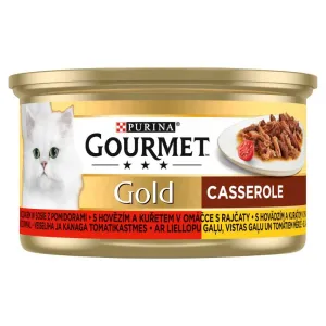 Gourmet Gold cons. hovädzie a kuracie mäso v paradajkovej omáčke 85g