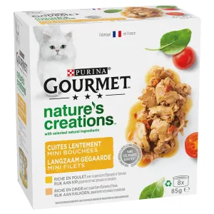 Gourmet Nature's Creations 8 x 85 g - kuracie a morčacie