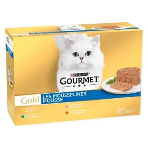 Gourmet Gold konzervičky, 24 x 85g - 20 % zľava - jemná paštéta mix (králičie, kuracie, losos, obličky)