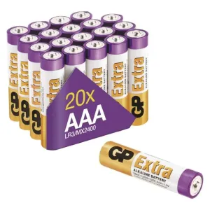 Alkalická batéria GP Extra LR03 (AAA), fólia, 20 ks