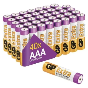 Alkalická batéria GP Extra LR03 (AAA), fólia, 40 ks #4776308
