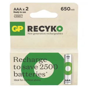 GP Nabíjateľná batéria ReCyko 650 AAA (HR03), 2 ks