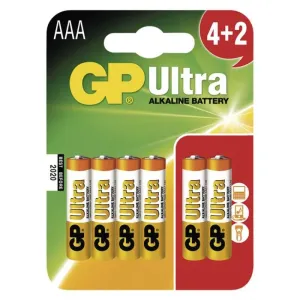 Alkalická batéria GP Ultra LR03 (AAA), 4+2 ks