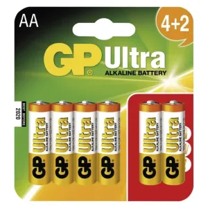 Alkalická batéria GP Ultra LR6 (AA), 4+2 ks