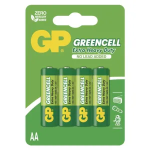 Zinkochloridové batérie GP Greencell R6 (AA), 4 ks v balení