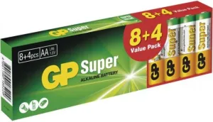 GP SUPER ALKALINE BATTERY 8+4 VALUE PACK (AA LR6, 1.5V)