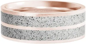 Gravelli Betónový prsteň Fusion Double line bronzová / sivá GJRWRGG112 50 mm