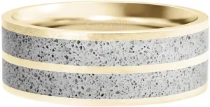 Gravelli Betónový prsteň Fusion Double line zlatá / šedá GJRWYGG112 50 mm
