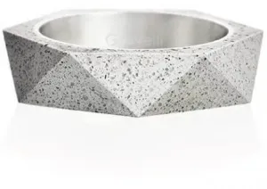 Gravelli Betónový prsteň šedý Cubist GJRUSSG005 53 mm