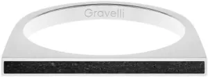 Gravelli Oceľový prsteň s betónom One Side oceľová / antracitová GJRWSSA121 53 mm