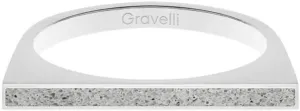 Gravelli Oceľový prsteň s betónom One Side oceľová / sivá GJRWSSG121 50 mm