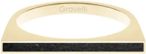 Gravelli Oceľový prsteň s betónom One Side zlatá / antracitová GJRWYGA121 50 mm
