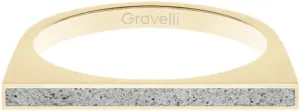 Gravelli Oceľový prsteň s betónom One Side zlatá / šedá GJRWYGG121 56 mm