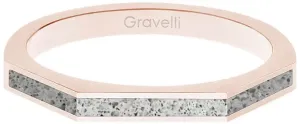 Gravelli Oceľový prsteň s betónom Three Side bronzová / sivá GJRWRGG123 56 mm