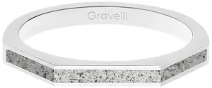 Gravelli Oceľový prsteň s betónom Three Side oceľová / sivá GJRWSSG123 50 mm