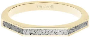 Gravelli Oceľový prsteň s betónom Three Side zlatá / šedá GJRWYGG123 53 mm