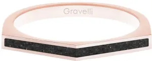 Gravelli Oceľový prsteň s betónom Two Side bronzová / antracitová GJRWRGA122 53 mm