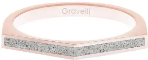 Gravelli Oceľový prsteň s betónom Two Side bronzová / sivá GJRWRGG122 50 mm