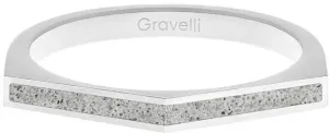 Gravelli Oceľový prsteň s betónom Two Side oceľová / sivá GJRWSSG122 56 mm