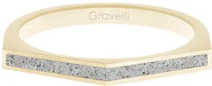 Gravelli Oceľový prsteň s betónom Two Side zlatá / šedá GJRWYGG122 53 mm