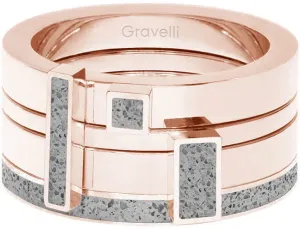 Gravelli Sada štyroch prsteňov s betónom Quadrium bronzová / sivá GJRWRGG124 53 mm