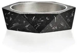 Gravelli Štýlový betónový prsteň Cubist Fragments Edition oceľová / antracitová GJRUFSA005 56 mm