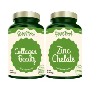 GreenFood Nutrition Collagen Beauty + Zinc Chelate sada (pre vlasy, nechty a pokožku)