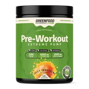 GreenFood Nutrition Performance Pre-Workout Predtréningový stimulant Juicy Tangerine 495 g
