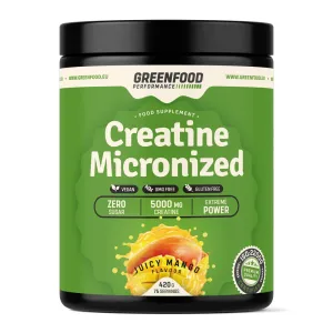 GreenFood Nutrition Performance Creatine Micronized podpora športového výkonu príchuť Juicy Mango 420 g