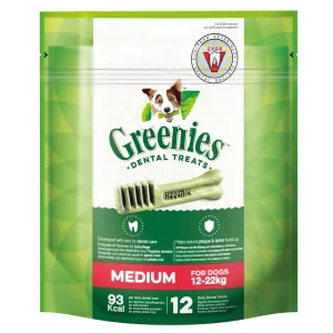 Výhodné balenie Greenies žuvadlo - starostlivosť o  zuby 3 x 170 g / 340 g - Výhodné balenie Medium (3 x 340 g / 36 ks)