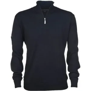GREGNORMAN MERINO (50:50) ZIP-NECK Pánsky golfový sveter, čierna, veľkosť #8471639