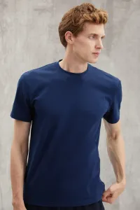 GRIMELANGE Chad Men's Slim Fit Ultra Flexible Navy Blue T-shirt #8351894