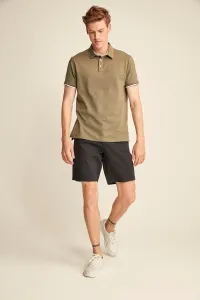 GRIMELANGE Noah Men's Khaki Polo Neck Slim Fit T-shirt