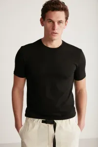 GRIMELANGE Chad Men's Slim Fit Ultra Flexible Black T-shirt #7600170