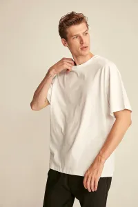 GRIMELANGE Jett Men's Oversize Fit 100% Cotton Thick Textured White T-shirt